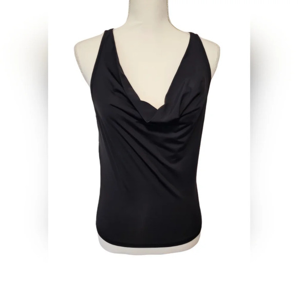Forever 21 Black Spandex Blend Top with Ruched Sides Women's Size Medium NWOT - Picture 1 of 8